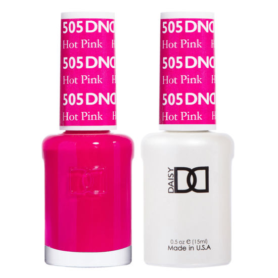 Picture of DND Gel Polish Set - 1 each of Pink Gel Polish and Pink Nail Polish, 505 Hot Pink, 0.5 Fl Oz