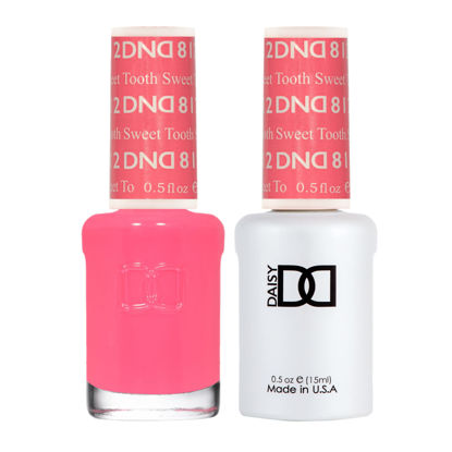 Picture of DND Gel Polish Set - 1 each of Pink Gel Polish and Pink Nail Polish, 812 Sweet Tooth, 0.5 Fl Oz