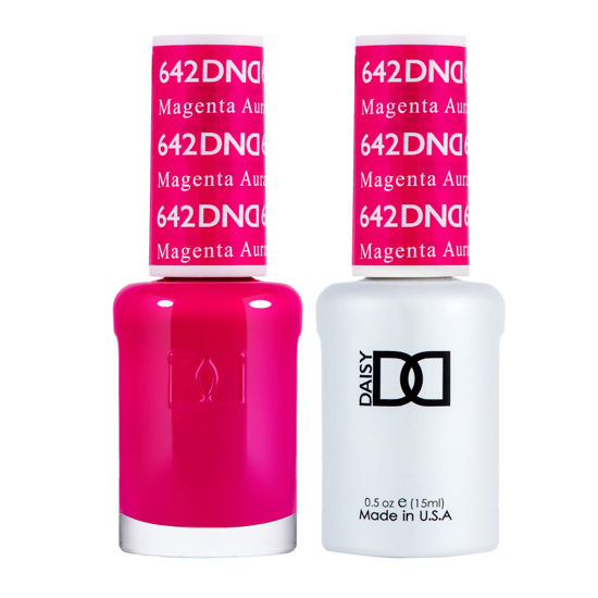 Picture of DND Gel Polish Set - 1 each of Pink Gel Polish and Pink Nail Polish, 642 Magenta Aura, 0.5 Fl Oz