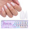 Picture of BTArtboxnails Almond Gel Nail Tips Short - Pre Colored Milky White Soft Gel Nail Tips, Milky White Press on Nails, Natural XCOATTIPS Pre Applied Tip Primer