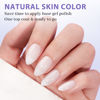 Picture of BTArtboxnails Almond Gel Nail Tips Short - Pre Colored Milky White Soft Gel Nail Tips, Milky White Press on Nails, Natural XCOATTIPS Pre Applied Tip Primer