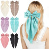 Picture of 6 PCS Hair Bows for Women, Big Bow Hair Clips for Girls, Silky Satin Hair Bows Clips Oversized Long Tail, Large Cute Aesthetic Hair Accessories, Metal Bow Hair Clips Christmas Gifts Holiday