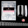 Picture of UNA GELLA Medium Square Nail Tips, 504pcs Medium Square Gel x Nail Tips 12 Sizes Full Cover Nail Tips Square Shaped Acrylic Clear Nails for Nail Extension Salon Home DIY Art