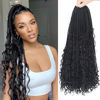 Picture of Goddess Box Braids Crochet Hair With Curly Ends 20 Inch Bohomian Box Braids Crochet Braids 8 Packs 3X Crochet Braids Synthetic Braiding Hair Extension for Black Women (20 Inch (Pack of 8), 1B)…