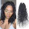 Picture of Goddess Box Braids Crochet Hair With Curly Ends 12 Inch Bohomian Box Braids Crochet Braids 1 Packs 3X Crochet Braids Synthetic Braiding Hair Extension for Black Women (12 Inch (Pack of 1), 1B)……