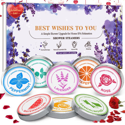 Picture of Valentines Day Gifts for Her Wife Him:sanyi Shower Steamers Aromatherapy, SPA Gift Sets Birthday Easter Basket Stuffers Gifts for Adults Women Men Teens Girls Mom