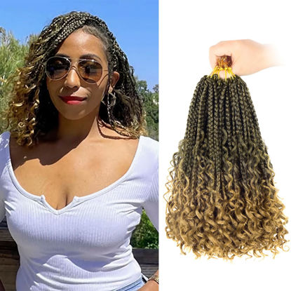 Picture of Goddess Box Braids Crochet Hair With Curly Ends 10 Inch Bohomian Box Braids Crochet Braids 8 Packs 3X Crochet Braids Synthetic Braiding Hair Extension for Black Women (10 Inch (Pack of 8), T27)…