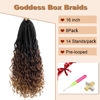 Picture of Goddess Box Braids Crochet Hair With Curly Ends 16 Inch Bohomian Box Braids Crochet Braids 8 Packs 3X Crochet Braids Synthetic Braiding Hair Extension for Black Women (16 Inch (Pack of 8), T1B 30 33)…