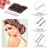 Picture of Cehony U Shaped Hair Pins, 200 Count Buns Waved Hair Pins for Updos with Box for Women Lady Girls Bobby Pins French Historical Hair Styling Pins Hair Accessories (Brown, 2.4 Inch)