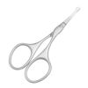 Picture of Motanar Multicolor Professional Grooming Scissors for Personal Care Facial Hair Removal and Ear Nose Eyebrow Trimming Stainless Steel Fine Straight Tip Scissors 3.9 Inch (Curved Safety Head Silver)