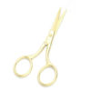 Picture of Motanar Multicolor Professional Grooming Scissors for Personal Care Facial Hair Removal and Ear Nose Eyebrow Trimming Stainless Steel Fine Straight Tip Scissors 3.9 Inch (Gold)