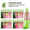Picture of evpct 2Pcs Aloe Vera Lip Color Changing Lipstick Tinted Lip Balm Set Green Magic PH Lipstick Color Change Changing Crystal Flower Jelly Lipstick Gloss Stain Makeup Set for Women Girls Waterproof