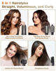 Picture of 7MAGIC Hair Dryer Brush & 6 in 1 Hair Styler, Silver, 110 Volts, 1200 Watts, Ionic Technology, Fast Drying, Multi Styler for Straight, Wavy, Curly, and Coily Hair