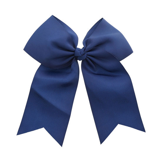 Picture of Jumbo Bow Clip with Tails-Navy
