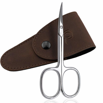 Picture of Solingen Curved Cuticle Scissors - Precision German Steel for Manicure & Pedicure, Eyebrow & Eyelash Grooming, Extra Sharp with Premium Storage Case