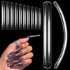 Picture of XXXXL Extra Long Nail Tips, BORNBYME 100Pcs Clear Curve Nail Tips Acrylic Full Straight Nail Tip