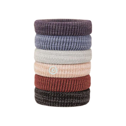 Picture of Gimme Beauty - Thick Fit Hair Bands - Heathered - Damage Free Hair Ties - Made with Seamless Microfiber Elastics - Thick + Curly Hair Accessories - No Snagging, Dents, or Breakage (6 Count)
