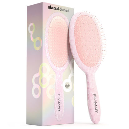 Picture of FRAMAR Iridescent Wet Hair Brush Detangler - Detangle Brush For Curly Hair, Hair Detangler Brush For Kids, Wet Detangler Hair Brush, Holographic Girls Hair Brush, Kids Hair Brush Wet, Wet Dry Brush