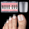 Picture of NOVO OVO Long Square Toe Nail Tips Press on Full Cover, Extra Wide Clear Toenails Kit, Pre-shaped Double MatteToenails For Women Men Big Toe Long Nail Beds x 15 Sizes 360 Pcs up to 12 Pedicures