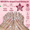 Picture of NOVO OVO French Tip Matching Press on Nail tips set, BERRY PINK Square Finger and Square Round Toe Nail Tips kit, Soft Gel Nail Extension, Pre-applied Tip Primer & Matte Base Coat x 15 Sizes 360 pcs