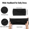 Picture of Wide Headbands for Women Black Stylish Head Wraps Boho Thick Hairbands Large African Sport Yoga Turban Headband Hair Accessories (Pack of 4)