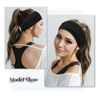 Picture of Wide Headbands for Women Black Stylish Head Wraps Boho Thick Hairbands Large African Sport Yoga Turban Headband Hair Accessories (Pack of 4)