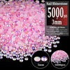 Picture of 5000pcs 3mm Resin Rhinestones Bulk, Light Pink AB Flatback Round Jelly Rhinestones Bedazzling Non Hotfix Crystal Gems Large Quantity Wholesale for DIY Crafts Clothes Tumblers Face Makeup Manicure