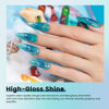 Picture of RARJSM Blue Jelly Gel Nail Polish Set 6pcs Clear Crytal Glass Light Royal Blue Navy Blue Series Transparent Sheer Amber Milky Gel Varnish LED UV Curing Requires Soak off French Manicure Home Salon