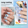 Picture of RARJSM Blue Jelly Gel Nail Polish Set 6pcs Clear Crytal Glass Light Royal Blue Navy Blue Series Transparent Sheer Amber Milky Gel Varnish LED UV Curing Requires Soak off French Manicure Home Salon