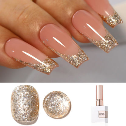 Picture of Double Rhythm 15ML Glitter Gel Polish Shimmer Reflective Holographic Color Magnetic for Nail Art Salon DIY at Home (B1117)