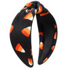 Picture of Ardorchid Halloween Headbands for Women Girls Candy Corn Knotted Headband Black Orange Wide Hairband Halloween Costume Headwear Hair Accessories