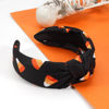 Picture of Ardorchid Halloween Headbands for Women Girls Candy Corn Knotted Headband Black Orange Wide Hairband Halloween Costume Headwear Hair Accessories