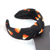 Picture of Ardorchid Halloween Headbands for Women Girls Candy Corn Knotted Headband Black Orange Wide Hairband Halloween Costume Headwear Hair Accessories