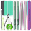 Picture of TsMADDTs Cuticle Pusher Nail File Kit, Nail Buffers and Files with 3 Files, 2 Buffering Blocks, 2 Polishing Buffers, Cuticle Nippers, Pusher and Oil