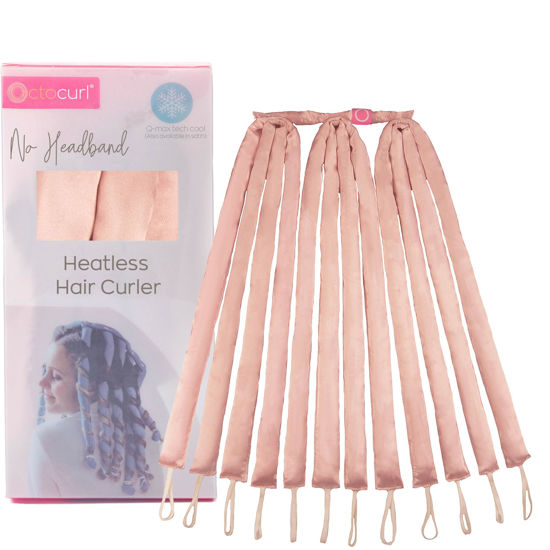 Picture of Octocurl Heatless Hair Curler - No Headband Octopus Curler - Overnight Curls for Long Hair (Satin - Pink)