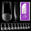Picture of Gelike EC Soft Gel Nail Tips Kit for Soak Off Nail Extensions,Full Cover,Square Shaped,Pre-buff PMMA Resin,Clear Ultra-Thin Design,10 Sizes,240 Pieces,Medium Square