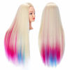 Picture of Hairingrid 26"-28" Mannequin Head Hair Styling Training Head Manikin Cosmetology Doll Head Synthetic Fiber Hair and Free Clamp Holder (Multicolor)