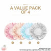 Picture of Shower Cap for Women Reusable Extra Large Shower Caps for Men Satin Double Layer EVA Waterproof Long Hair Caps(Light Grey, Light Gold, Peach Pink, Lake Blue 4 Pack)