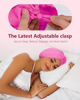 Picture of HFRHTGY Adjustable Silk Satin Hair Bonnet for Sleeping, Double Layer Hair Wrap Sleep Cap Turban for Women Men, Curly Straight Long Large Braid Unisex (Peach Red 51)