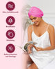Picture of HFRHTGY Adjustable Silk Satin Hair Bonnet for Sleeping, Double Layer Hair Wrap Sleep Cap Turban for Women Men, Curly Straight Long Large Braid Unisex (Peach Red 51)