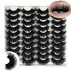 Picture of IFSOWDRA Mink Lashes Wispy 20mm 3D Volume Full Dramatic Faux Mink D Curl Strip Lashes That Look Like Extensions Long Eye Lashes Pack 25 mm Cat Eye False Eyelashes Natural Look