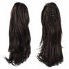 Picture of SOFEIYAN 13" Ponytail Extension Long Curly Ponytail Clip in Claw Hair Extension Natural Looking Synthetic Hairpiece for Women, Darkest Brown Tend to Black