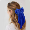 Picture of Large Hair Bows for Women Royal Blue Silky Satin Hair Bow Hair Clips Long Tail French Hair Ribbon Coquette Bows Hair Barrettes for Girls