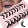 Picture of Cat Eye Lashes Wispy False Eyelashes Yasnai Volume Thick Lashes Strips Lashes Fake Lashes Natural Eyelashes 9 Pairs Pack