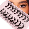 Picture of Cat Eye Lashes Wispy False Eyelashes Yasnai Volume Thick Lashes Strips Lashes Fake Lashes Natural Eyelashes 9 Pairs Pack
