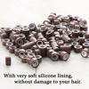 Picture of 2500pcs Hair Extentions Micro Rings Links Beads, 5mm Silicone Lined Beads for Human Hair Extensions Tool-Brown