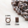Picture of 2500pcs Hair Extentions Micro Rings Links Beads, 5mm Silicone Lined Beads for Human Hair Extensions Tool-Brown