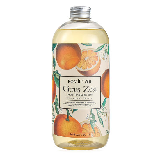 Picture of ROMIIE ZOI Liquid Hand Soap Refill, Citrus, Gentle & Moisturizing Formula, 750 ML/ 26 FL OZ