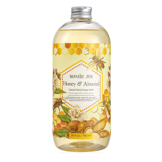 Picture of ROMIIE ZOI Liquid Hand Soap Refill, Honey & Almond, Gentle & Moisturizing Formula, 750 ML/ 26 FL OZ