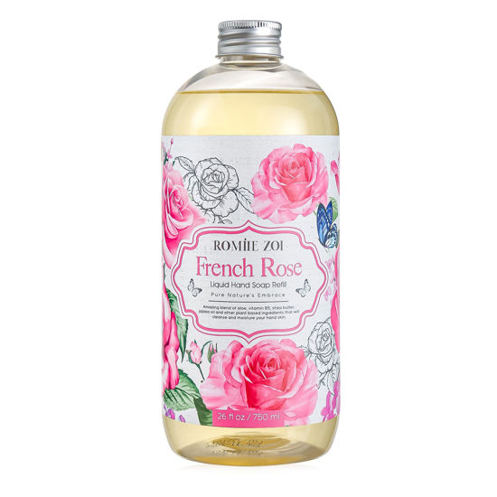 Picture of ROMIIE ZOI Liquid Hand Soap Refill, Rose, Gentle & Moisturizing Formula, 750 ML/ 26 FL OZ